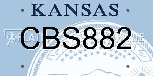 CBS882 Kansas License Plate