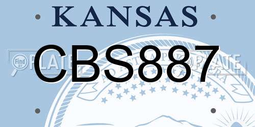 CBS887 Kansas License Plate