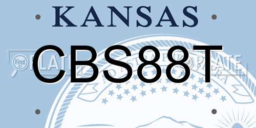 CBS88T Kansas License Plate