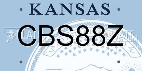 CBS88Z Kansas License Plate
