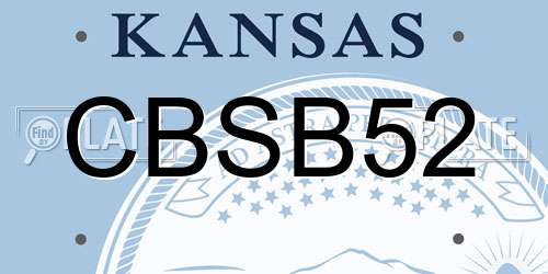 CBSB52 Kansas License Plate