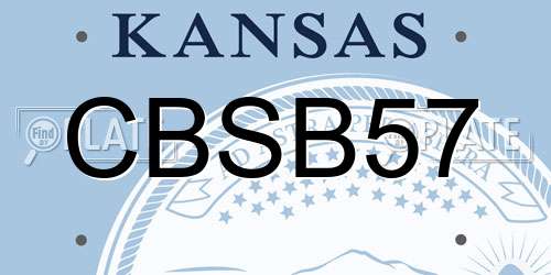 CBSB57 Kansas License Plate