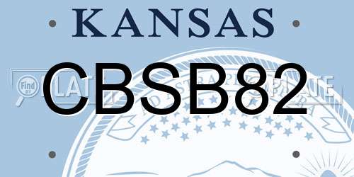 CBSB82 Kansas License Plate