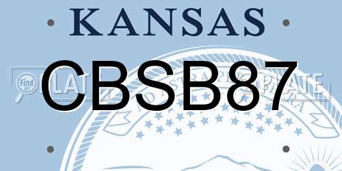 CBSB87 Kansas License Plate