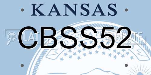 CBSS52 Kansas License Plate