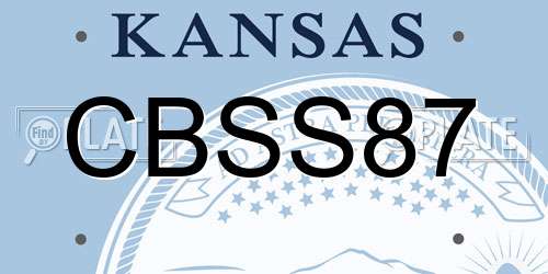 CBSS87 Kansas License Plate