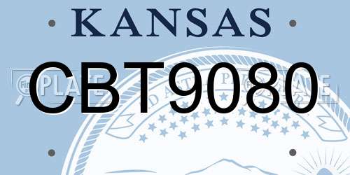 CBT9080 Kansas License Plate