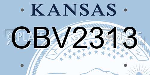 CBV2313 Kansas License Plate