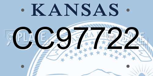 CC97722 Kansas License Plate