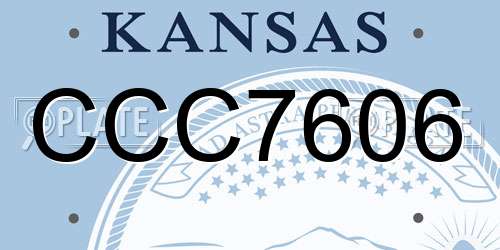 CCC7606 Kansas License Plate