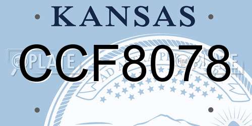 CCF8078 Kansas License Plate