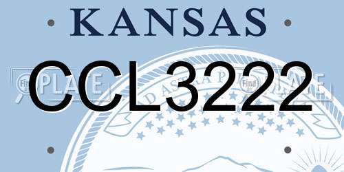 CCL3222 Kansas License Plate