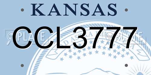 CCL3777 Kansas License Plate