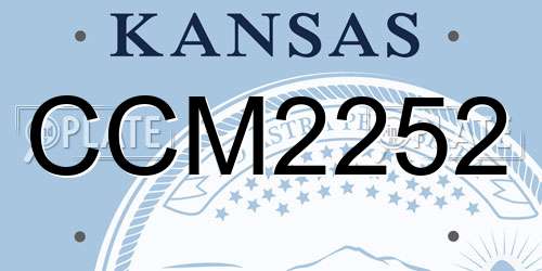 CCM2252 Kansas License Plate