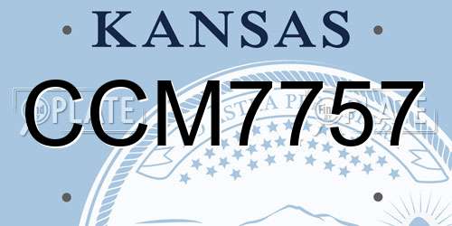CCM7757 Kansas License Plate