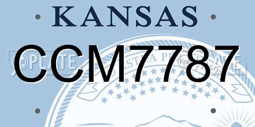 CCM7787 Kansas License Plate