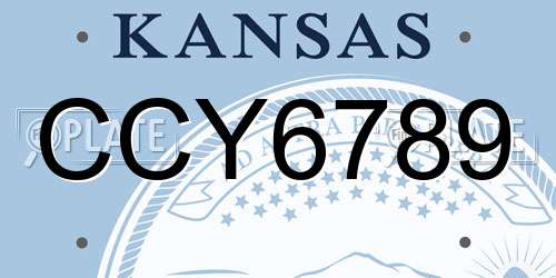 CCY6789 Kansas License Plate
