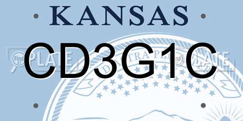 CD3G1C Kansas License Plate