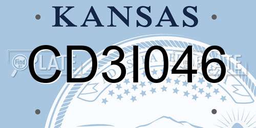 CD3I046 Kansas License Plate