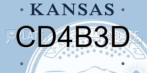 CD4B3D Kansas License Plate