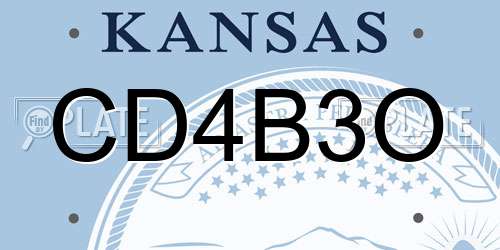 CD4B3O Kansas License Plate
