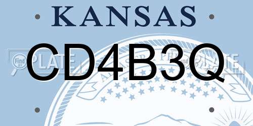 CD4B3Q Kansas License Plate