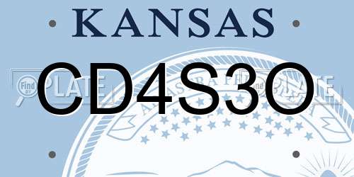 CD4S3O Kansas License Plate