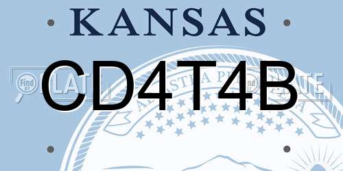 CD4T4B Kansas License Plate