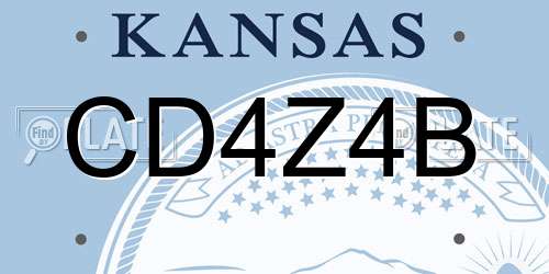 CD4Z4B Kansas License Plate