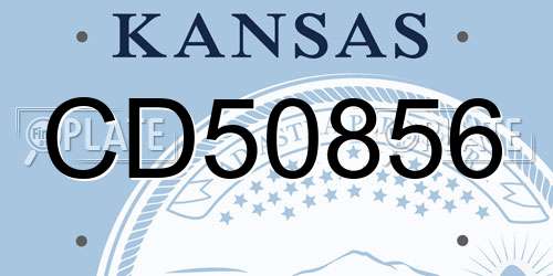CD50856 Kansas License Plate