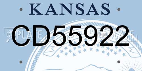 CD55922 Kansas License Plate