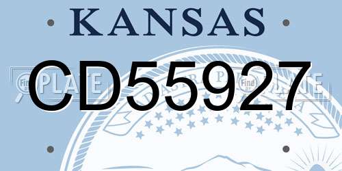 CD55927 Kansas License Plate