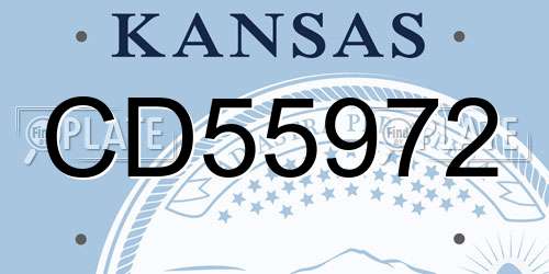 CD55972 Kansas License Plate