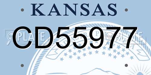 CD55977 Kansas License Plate