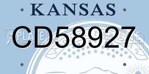 CD58927 Kansas License Plate