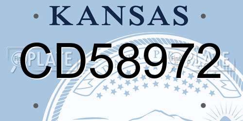 CD58972 Kansas License Plate