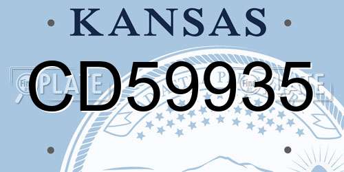 CD59935 Kansas License Plate