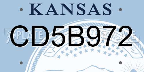 CD5B972 Kansas License Plate
