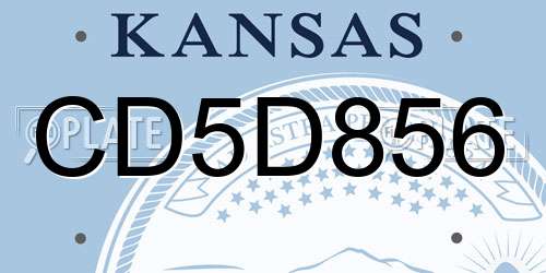 CD5D856 Kansas License Plate