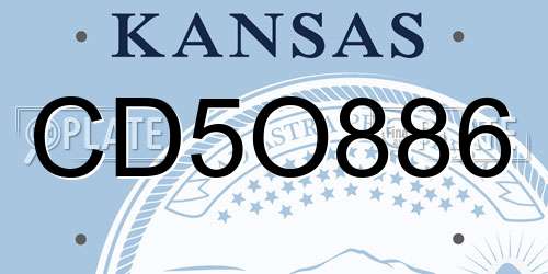 CD5O886 Kansas License Plate