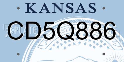 CD5Q886 Kansas License Plate