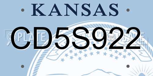 CD5S922 Kansas License Plate