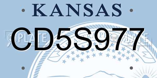 CD5S977 Kansas License Plate