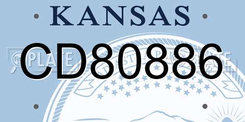 CD80886 Kansas License Plate