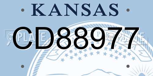 CD88977 Kansas License Plate