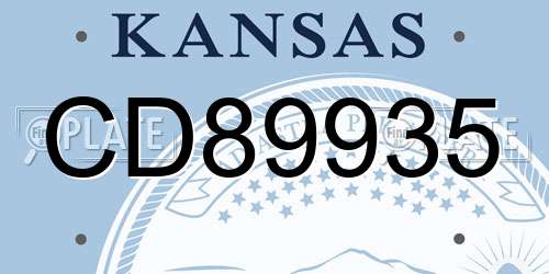 CD89935 Kansas License Plate