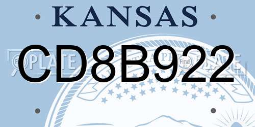 CD8B922 Kansas License Plate