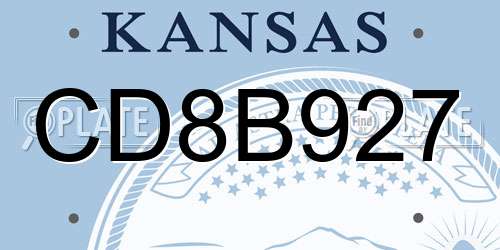 CD8B927 Kansas License Plate