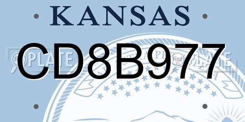 CD8B977 Kansas License Plate