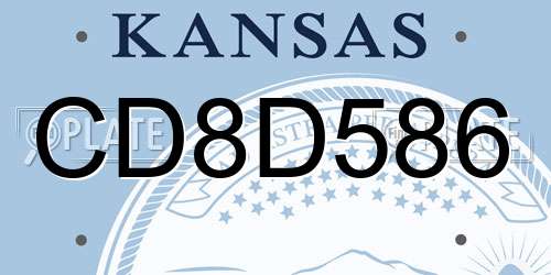 CD8D586 Kansas License Plate